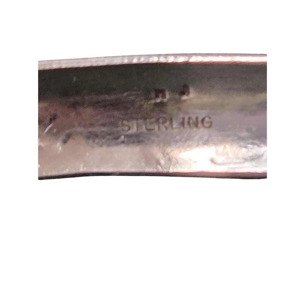 Vintage Stamped HJ Sterling Native American Engraved Bangle Bracelet - Picture 4 of 5